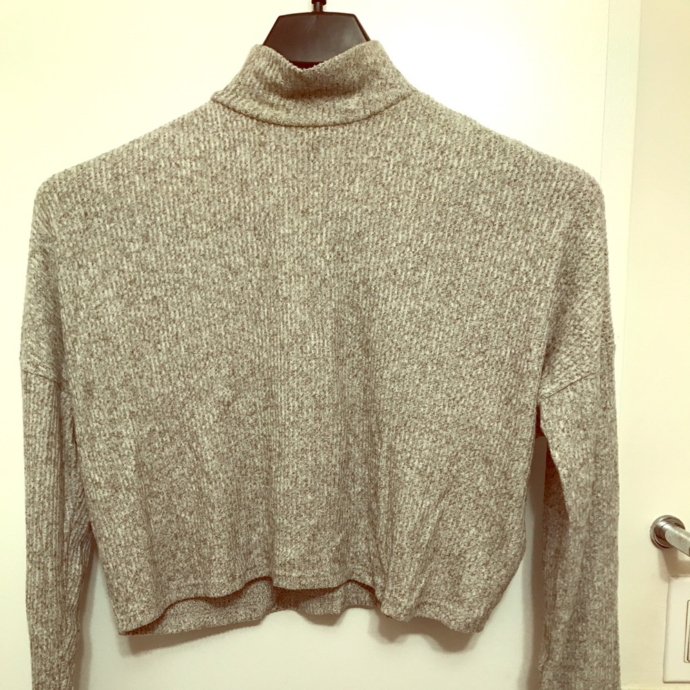 Topshop Grey Cropped Sweater